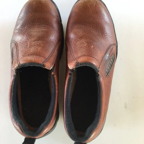 Roper Performance Rodeo Western Leather Brown Slip-On Shoes Round Toe Si… - Picture 8 of 8